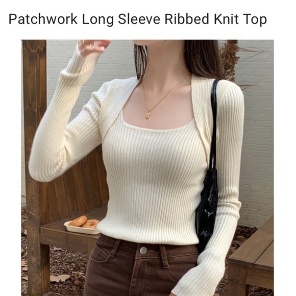 Creame ribbed long sleeve tank - Picture 4 of 4